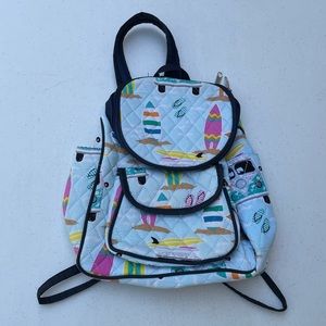 N Gil Quilted Canvas Backpack Purse Beach Surfer Van Flip Flops
